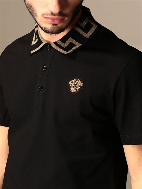 versace collection plain polo shirt mens|Versace collection men shirt sale.